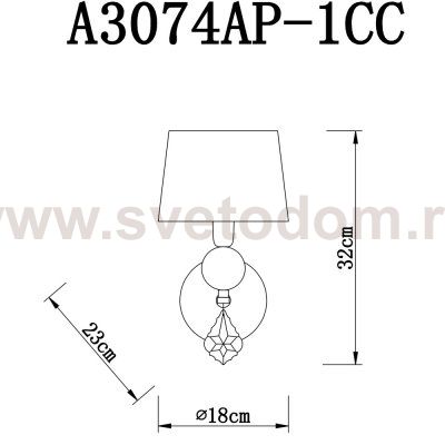 Светильник настенный бра Arte lamp A3074AP-1CC PROMESSA