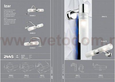 Светильник с креплением на зеркало Odeon light 2446/2 IZAR