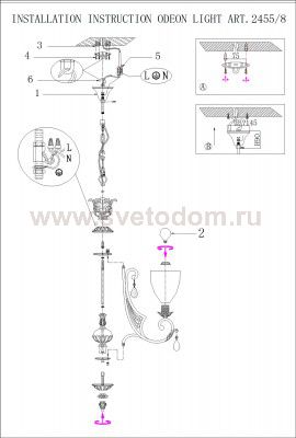 Люстра подвесная Odeon light 2455/8 RUFFIN