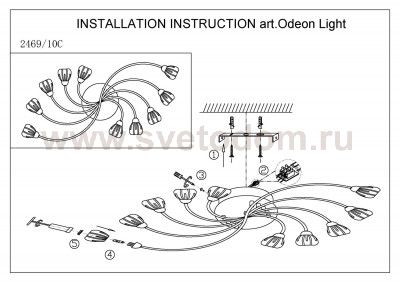 Люстра Odeon light 2469/10C AKRON