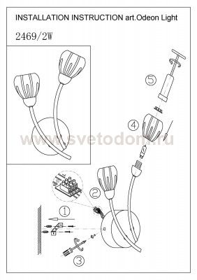 Светильник настенный бра Odeon light 2469/2W AKRON
