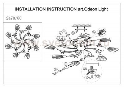 Люстра Odeon light 2470/8C DOVERA