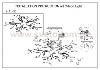 Люстра потолочная Odeon light 2471/5C LINGA