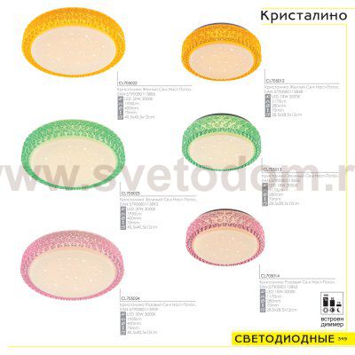 Светильник настенно-потолочный Citilux CL705022 Кристалино