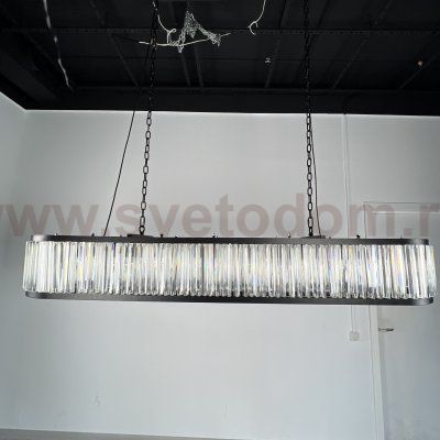 Подвесная Люстра Rh 1920S Odeon Clear Glass Black 180 By Imperiumloft
