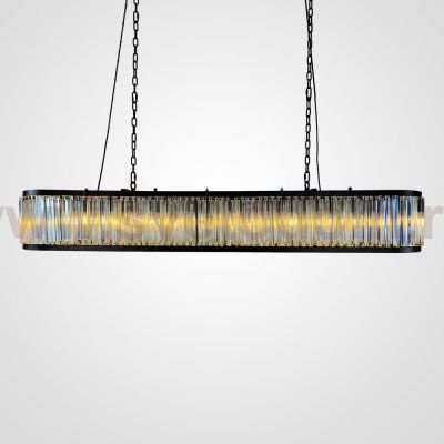 Подвесная Люстра Rh 1920S Odeon Clear Glass Black 180 By Imperiumloft
