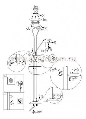 Торшер со столиком Odeon light 2486/F AXTON