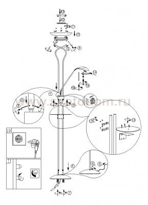 Торшер со столиком Odeon light 2487/F AXTON