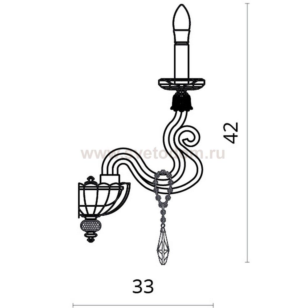 Светильник настенный Divinare 5124/14 AP-1 CARL