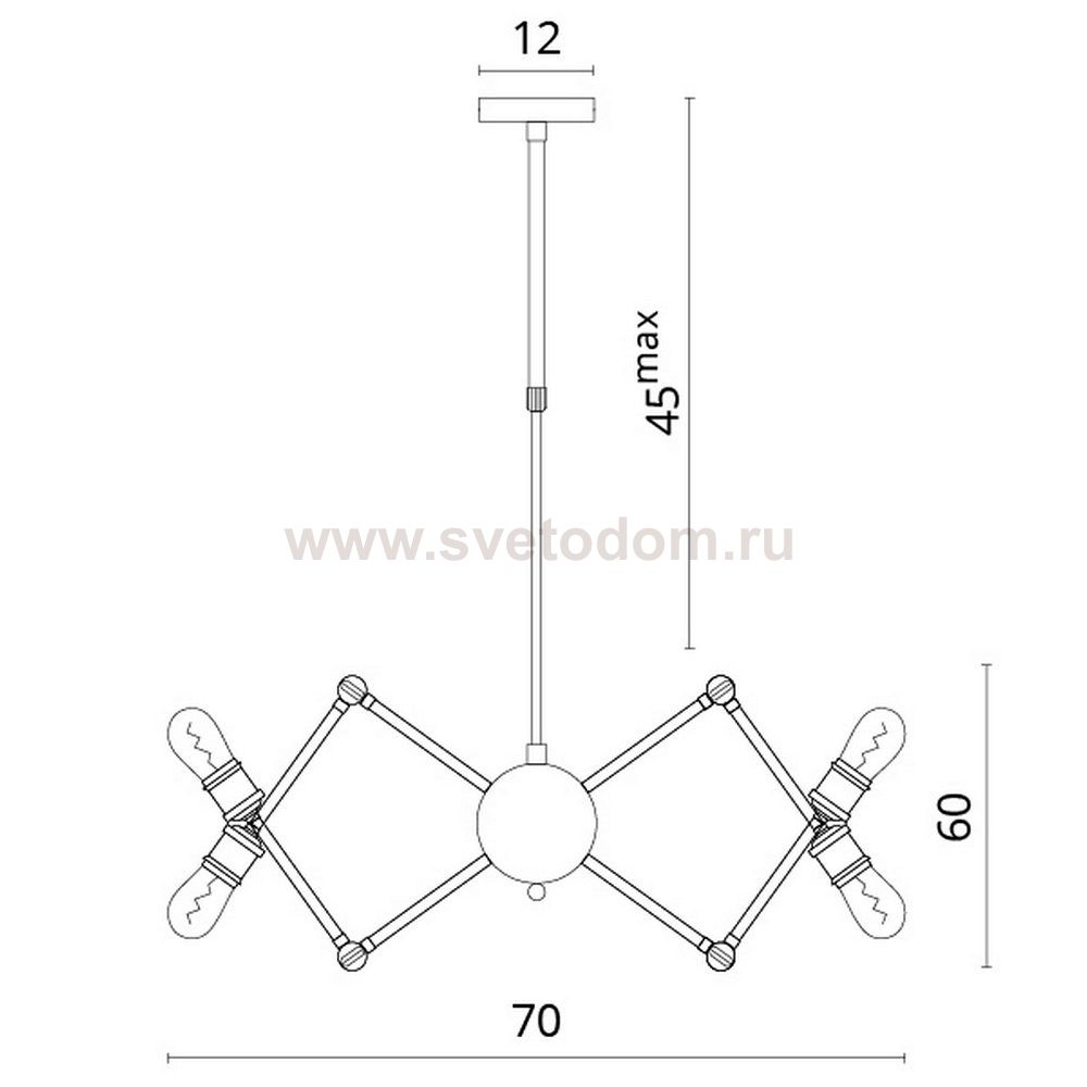 Люстра паук лофт Divinare 3037/03 SP-12 FORMICA