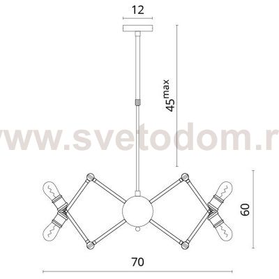 Люстра паук лофт Divinare 3037/03 SP-12 FORMICA