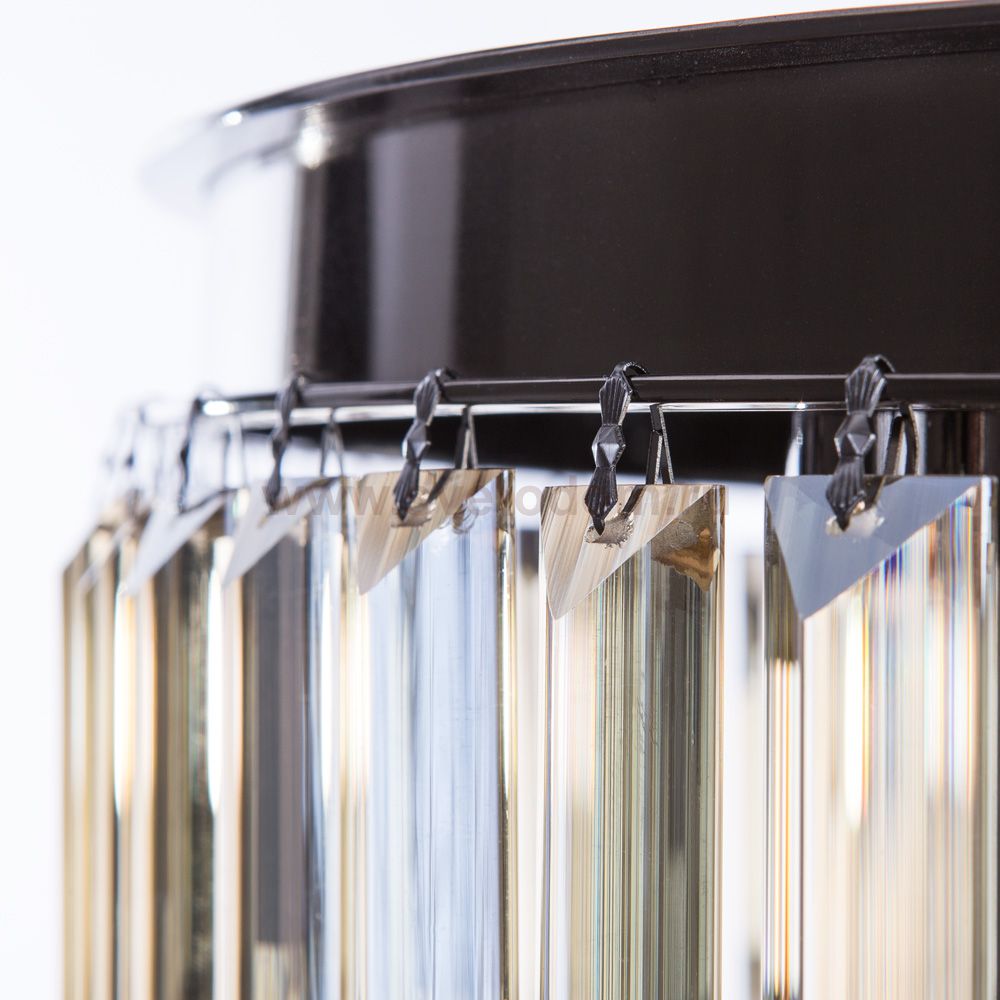 Торшер черный хрустальный Divinare 3002/06 PN-6 NOVA COGNAC