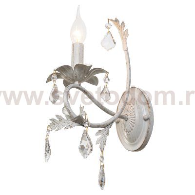 Светильник бра классическое с хрусталем Экономсвет 2510/1wWG