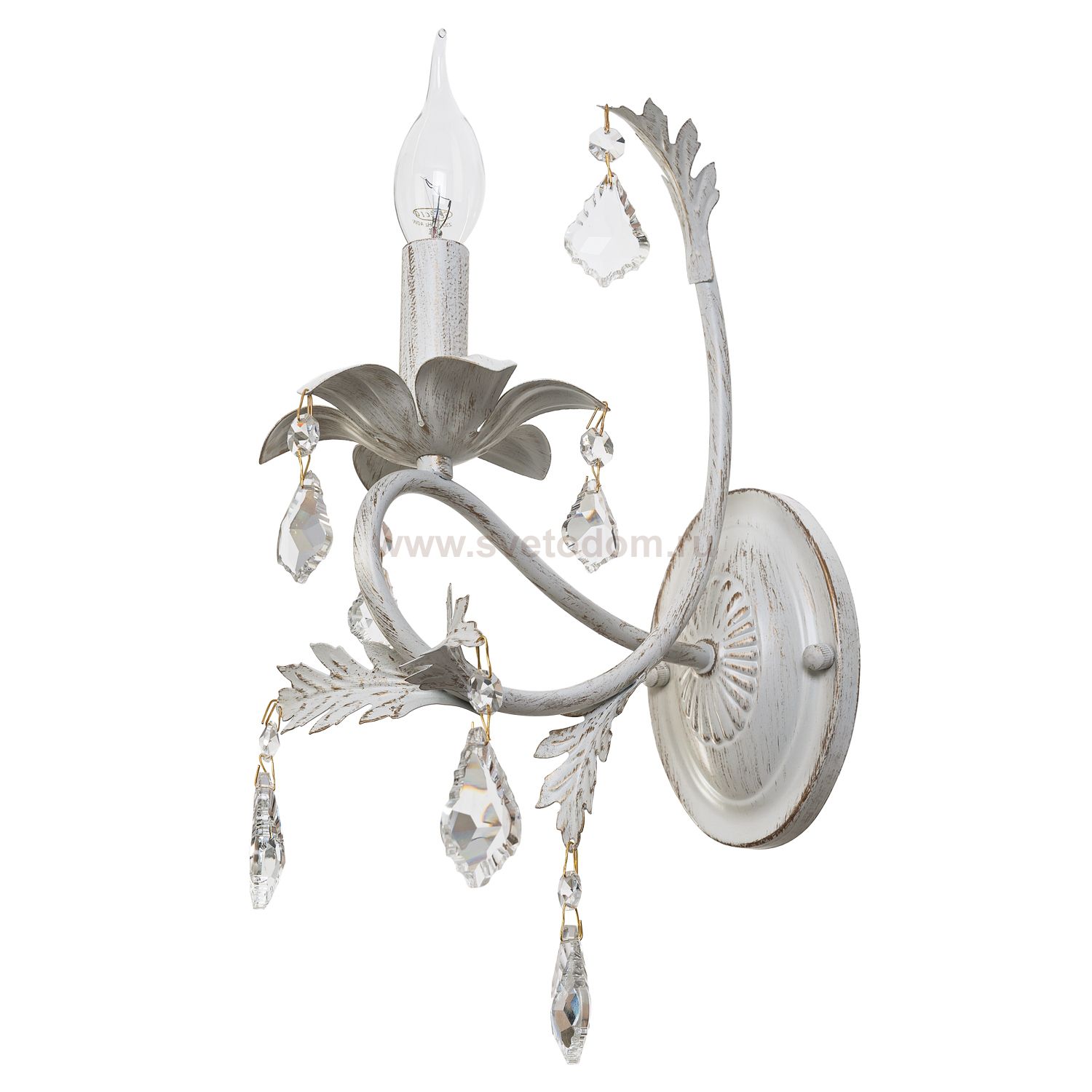 Светильник бра классическое с хрусталем Экономсвет 2510/1wWG