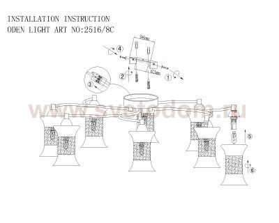 Люстра Odeon light 2516/8C RUKBA