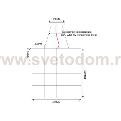 Люстра Quasar Cosmos Square LED pendant light 80/80/80 ImperiumLoft 252288-22