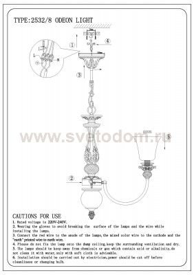 Люстра подвесная Odeon light 2532/8 ESPRETO