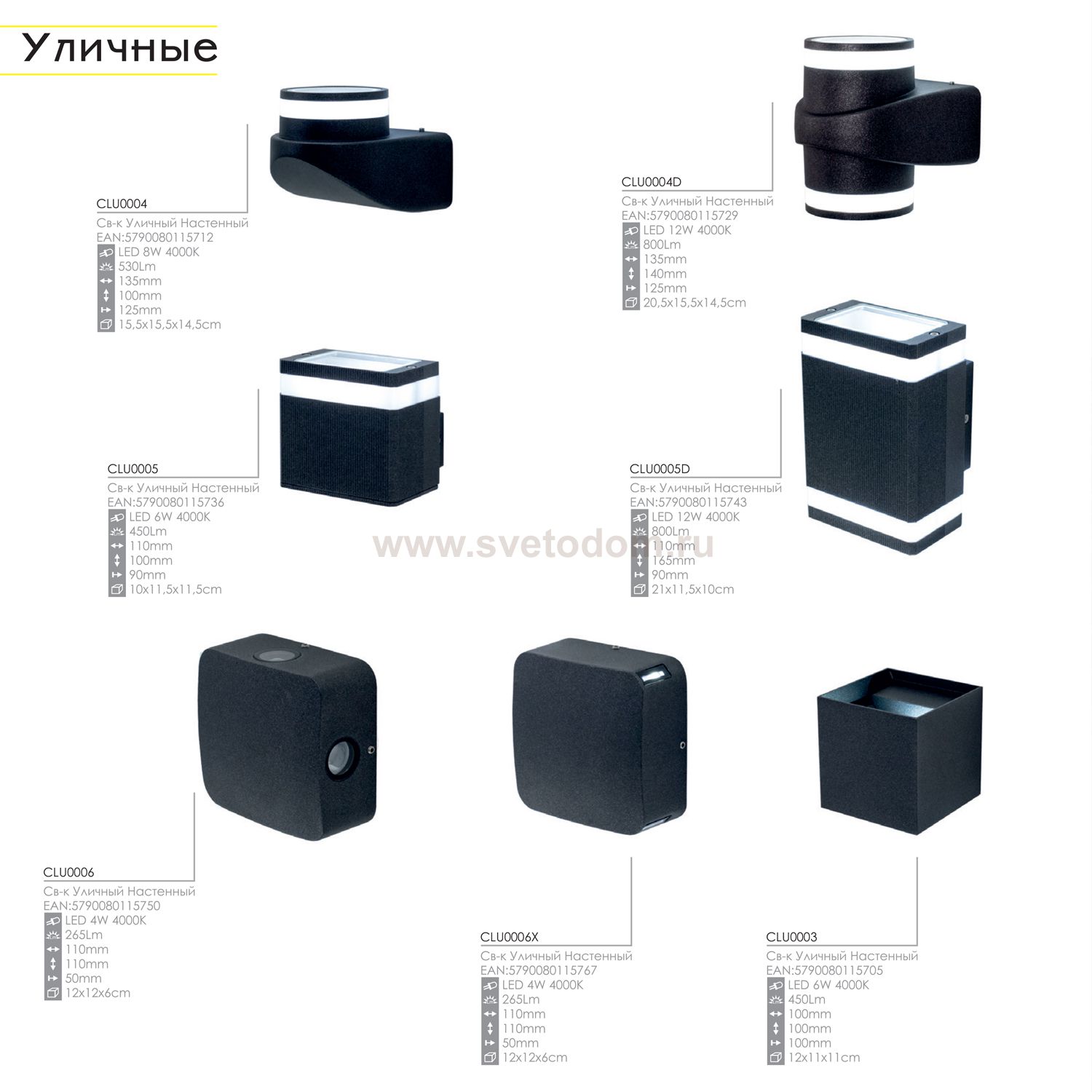 Уличный настенный светильник Citilux CLU0005