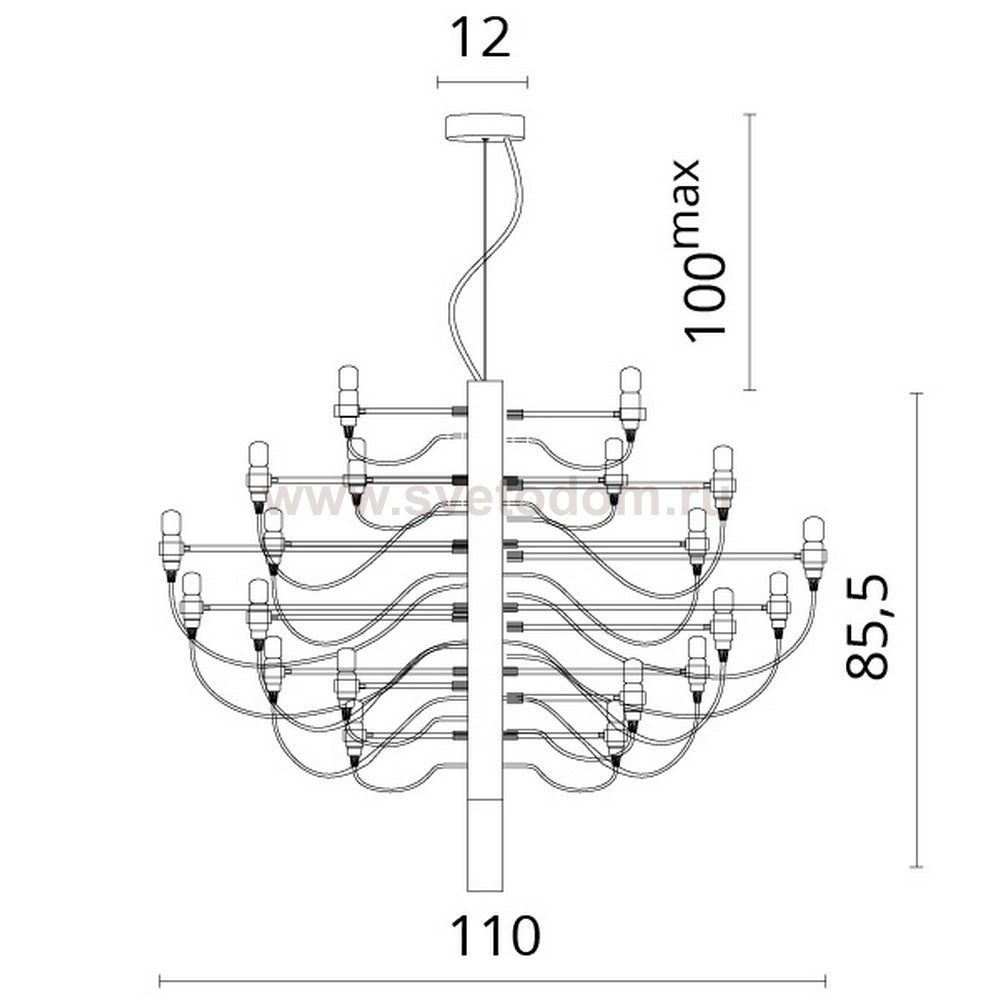 Люстра хай тек Divinare 8030/02 LM-50 MOLTO