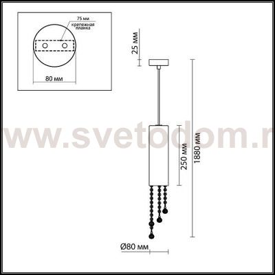 Подвесной светильник Odeon light 2571/1 NOTTS