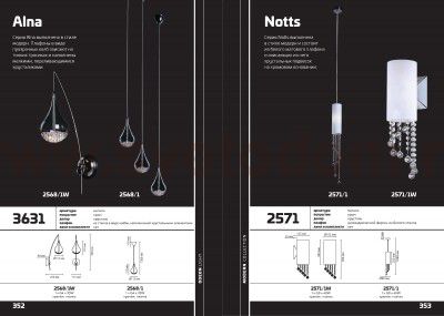 Светильник настенный бра Odeon light 2571/1W NOTTS