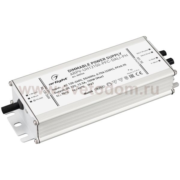 Блок питания ARPV-UH12150-PFC-DALI-PH (12V, 12.5A, 150W) (Arlight, IP67 Металл, 7 лет) Arlight 25746