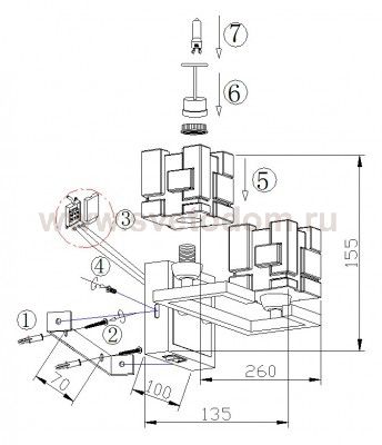 Светильник настенный бра c выключателем Odeon light 2575/2W HUMBER