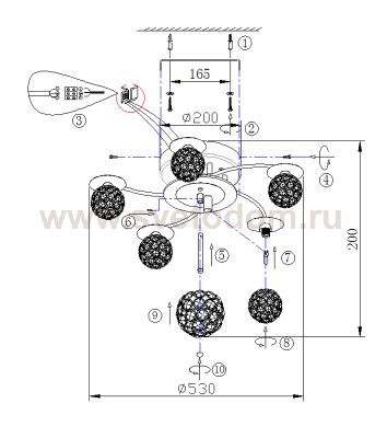 Люстра Odeon light 2576/6C LORUS