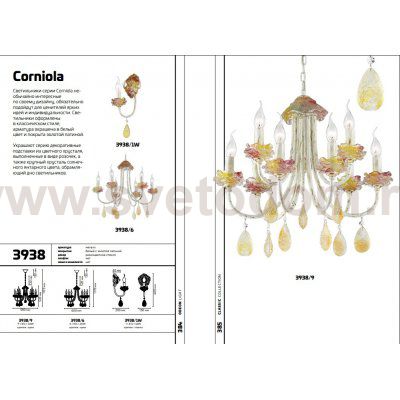 Люстра Odeon light 3938/9 CORNIOLA