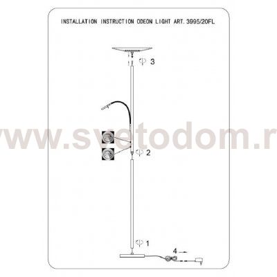 Торшер Odeon light 3995/20FL MONA