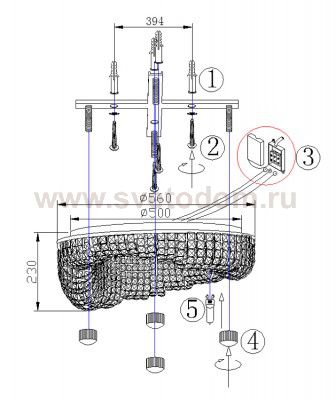 Люстра потолочная Odeon light 2578/8c ARONIA