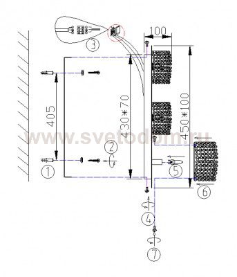 Светильник настенный бра c выключателем Odeon light 2579/3W HAFNA