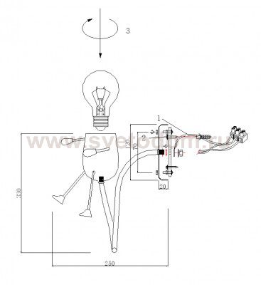 Светильник бра с выключателем Odeon light 2582/1W RIKO BOY