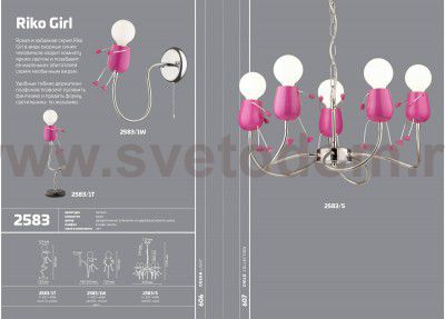 Светильник бра с выключателем Odeon light 2583/1W RIKA GIRL