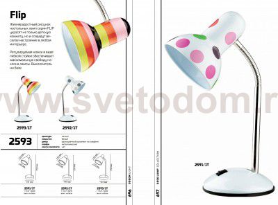 Настольная лампа Odeon light 2591/1T FLIP