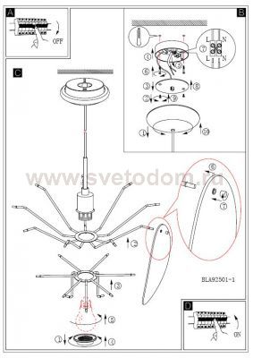 Люстра подвесная Eglo 92501 TOFO