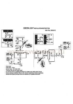 Светильник настенный бра Odeon light 2603/1C Blois