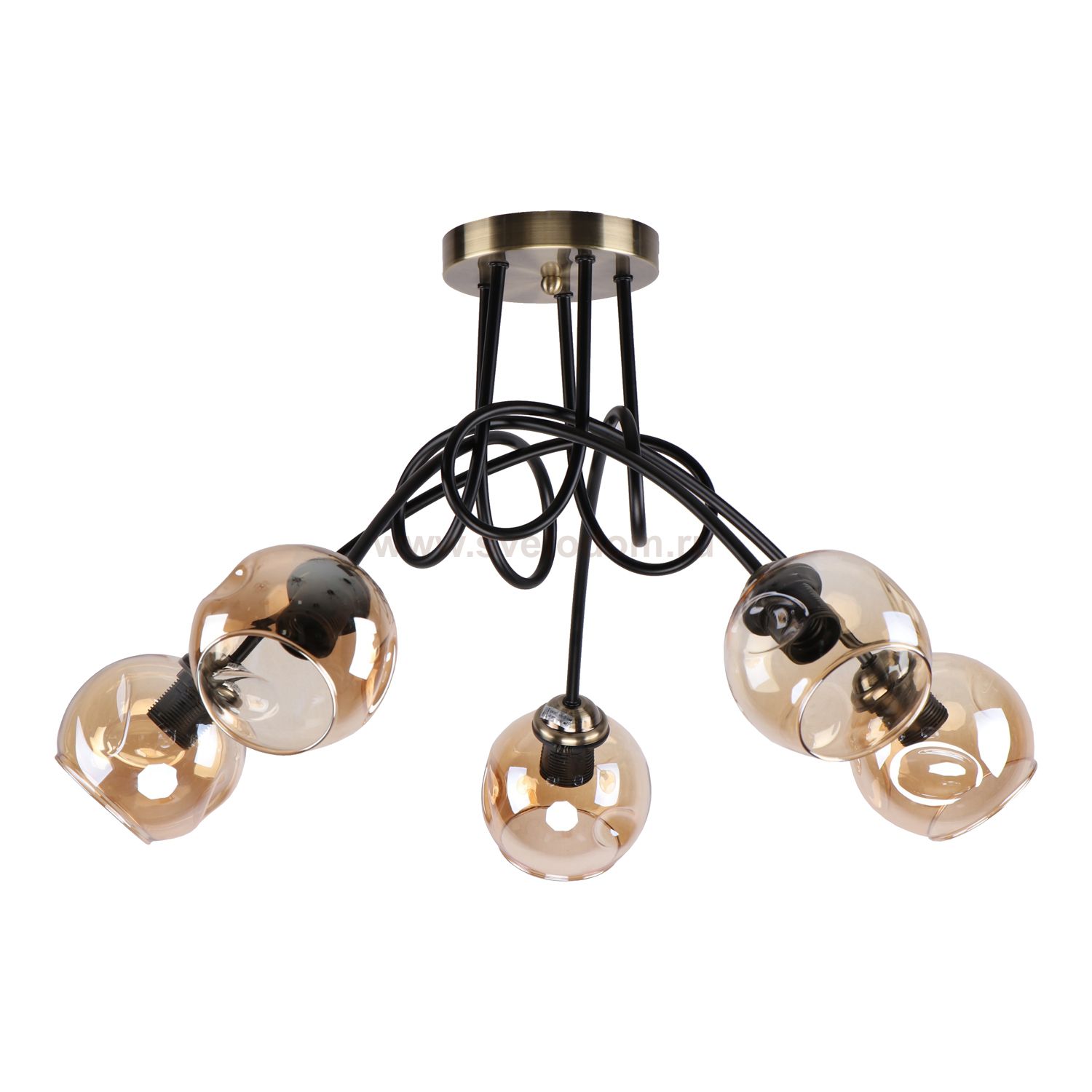 Потолочный светильник 26038/5BK+AB AMB Экономсвет