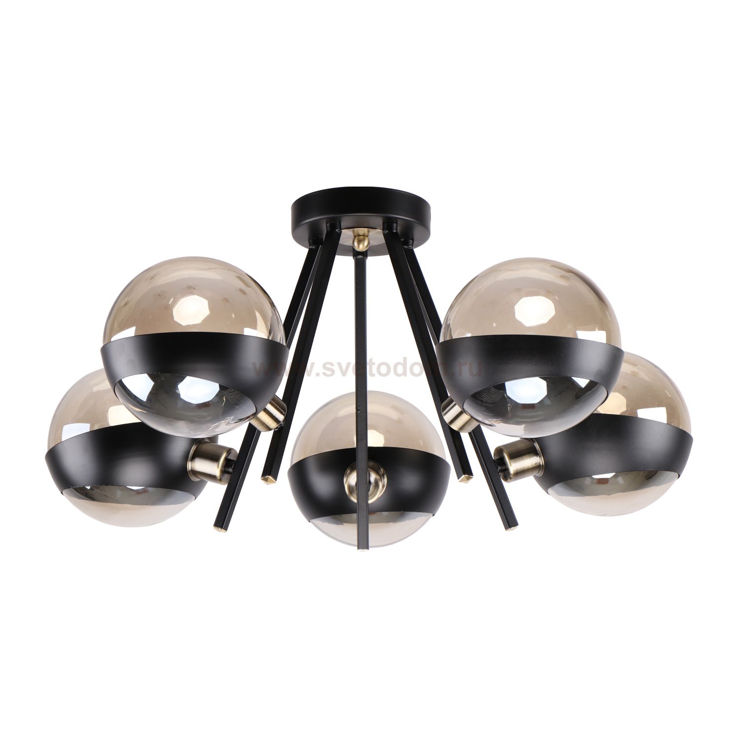 Люстра современная Экономсвет 26074/5BK+AB AMB