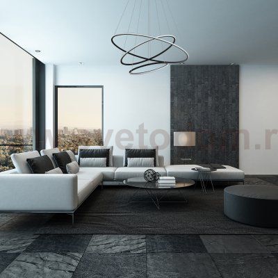 Люстра черная с диодными кольцами 93W Arte Lamp A2500SP-3BK Rapid