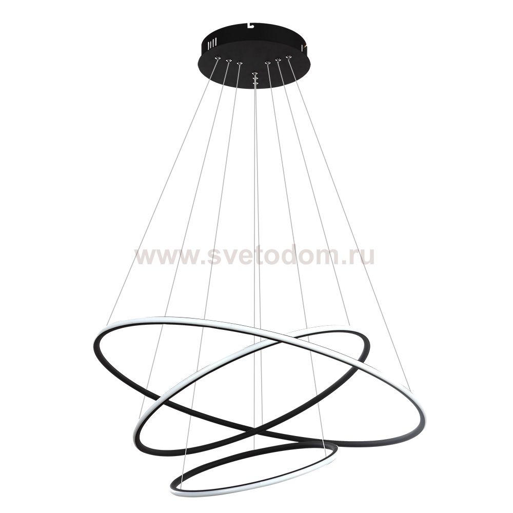 Люстра черная с диодными кольцами 93W Arte Lamp A2500SP-3BK Rapid