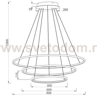 Люстра черная с диодными кольцами 93W Arte Lamp A2500SP-3BK Rapid
