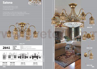 Светильник бра с выключателем Odeon light 2641/2W SALONA