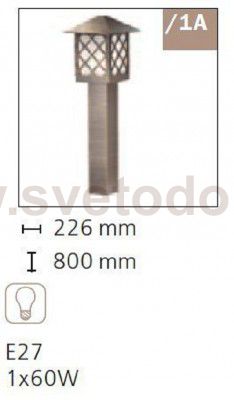 Уличный светильник на столбе 80 см Odeon light 2649/1A ANGER