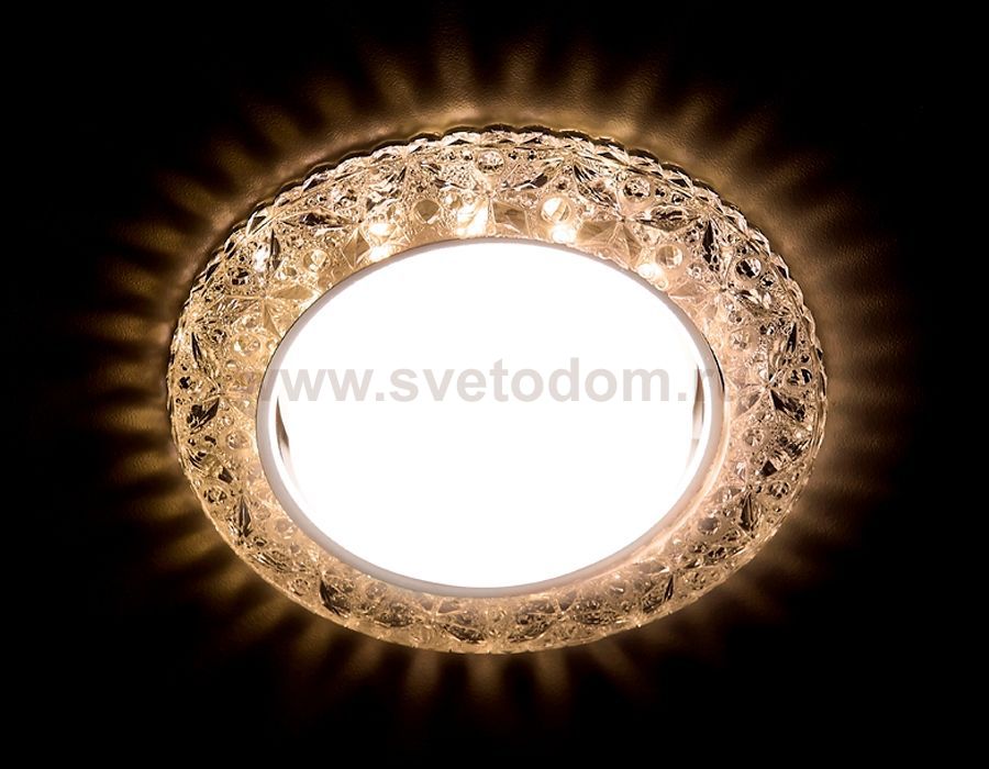 Светильник точечный Ambrella G308 CL/WW хром/прозрачный GX53+3W(LED WARM) GX53 SPOT