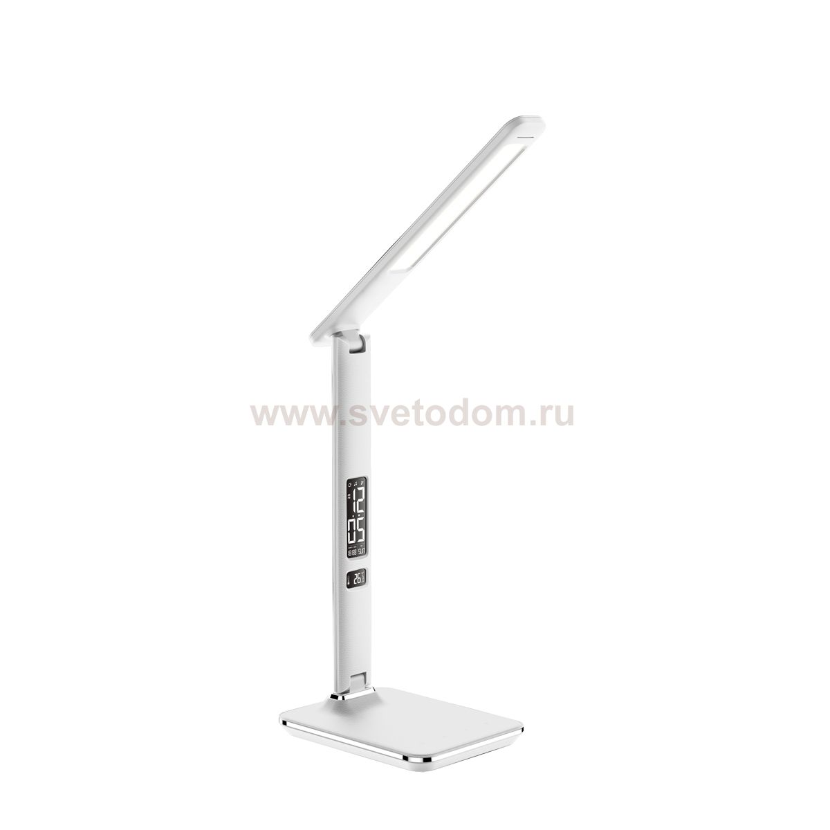 Artstyle TL-209W, белый, настольный светодиодный светильник, диммируемый, с часами и термометром