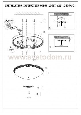 Настенно-потолочный светильник Odeon light 2676/5C ALESIA