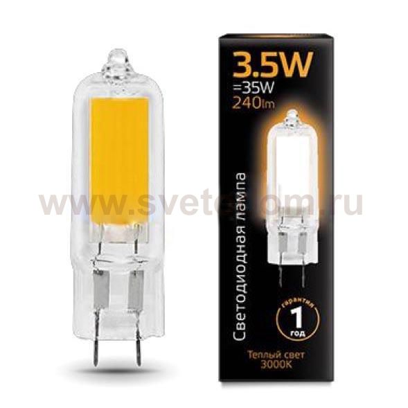 Лампа Gauss LED G4 AC220-240V 3.5W 240lm 3000K Glass (107807103)