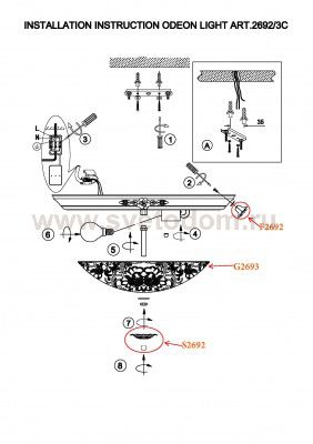 Настенно-потолочный светильник Odeon light 2692/3C BONE