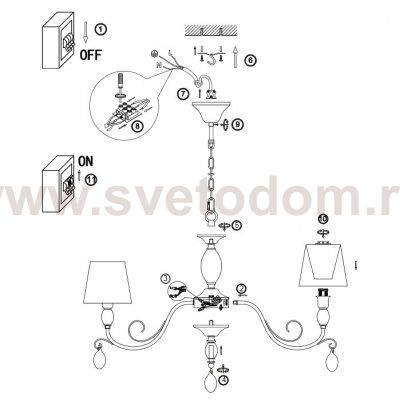 Люстра Freya FR2004PL-08BZ Peta